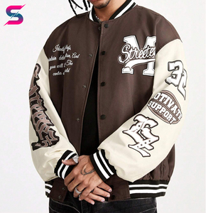 Newest Trendy Outer Wear Lightweight Men Loose Fit Digital Print Going Out Graphic Long Sleeve Baseball Letterman <b>Jackets</b> - Product Image 5