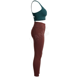 Ensemble de yoga pour femmes, vêtements de sport respirants et extensibles, leggings taille haute et soutien-gorge de sport pour la salle de sport, l'entraînement et le fitness - Product Image 4