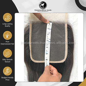 ผมแท้จากวัดอินเดีย 100% ไม่ผ่านการแปรรูป ความยาว 22 นิ้ว แบบตรง 5x5 HD Lace Closure - ต่อผมแท้สำหรับผู้ซื้อจำนวนมาก - Product Image 4