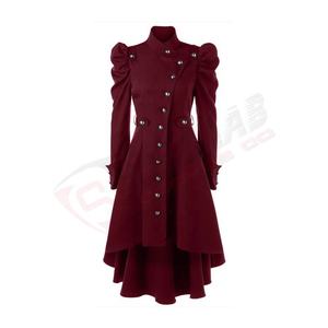 Longed-sleeve Gothic-<b>coat</b> Breathable Winter Warm Fashion-Buttoned Red-<b>vintages</b> Jackets Overcoats for Women - Product Image 1