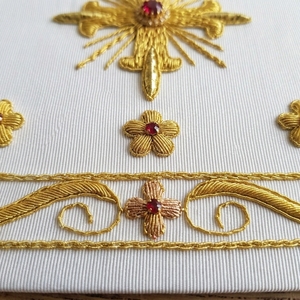 Cáliz Litúrgico Bordado a Mano, Cubierta de Altar de Iglesia Personalizada con Hilo de Oro, Tela para Ceremonia Religiosa Cristiana - Product Image 3