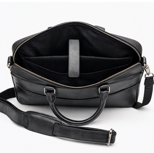 WRIZA Genuine <b>Leather</b> <b>Soft</b> Laptop Briefcase Mens Shoulder Messenger <b>Bag</b> Adjustable Strap Zipper Closure Durable Office Business - Product Image 5