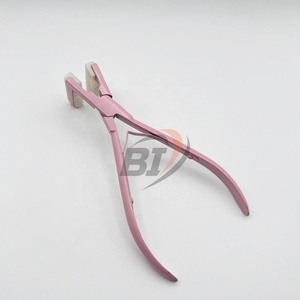 Wholesale <b>Hair</b> Extension Tape In Press Plier with Silicone <b>Pads</b> Custom Logo Stainless Steel <b>Hair</b> Extension Tools Plier - Product Image 2