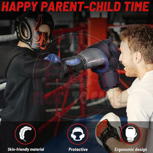 Nuevos Guantes de Boxeo de Artes Marciales para Niños de 16 oz, Color Negro y Azul, de Moda, del Mejor Proveedor, Buena Venta - Product Image 3
