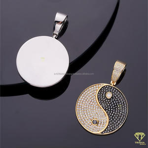 Premium Balance Symbol Pendant Necklace With Lab Grown Diamond Streetwear Fashion Jewelry Design - Product Image 2