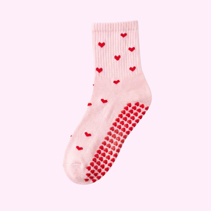 Wholesale Custom Logo Cute Heart Jacquart Pattern Women Non Slip <b>Socks</b> Custom <b>Grips</b> Soft Breathable Knit Pilates Yoga <b>Socks</b> - Product Image 4