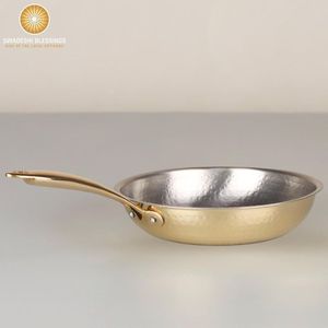 Sartén Clásica Hecha a Mano de Cobre con Mango de Latón, Sartén Martillada para Cocina Profesional y Uso en la Cocina con Estilo - Product Image 3