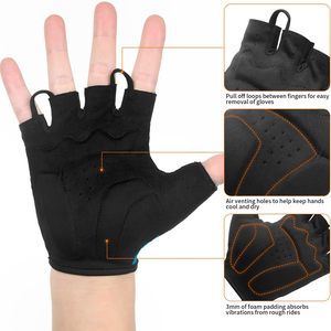 Guantes de Ciclismo para Hombre y Mujer, Acolchados, Ligeros, de Medio Dedo, Antideslizantes y Amortiguadores para Ciclismo de Montaña y Carretera - Product Image 3