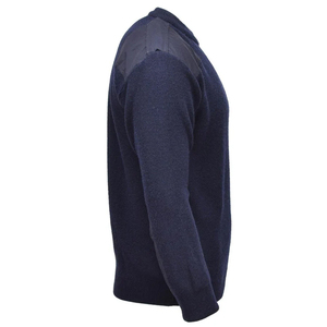 Pulls tactiques <span class=keywords><strong>bleu</strong></span> <span class=keywords><strong>marine</strong></span> avec logo personnalisé et patchs de renforcement tricotés pour les épaules et les coudes – Sécurité et protection - Product Image 5