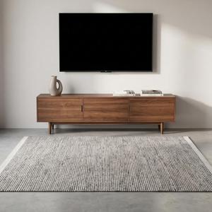 Tapis de luxe classique gris uni en laine nouée à la main, design texturé minimaliste, motif floral, pour salon et chambre à coucher - Product Image 4