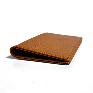 Castello Unisex Bi-Fold Card Holder <b>Wallet</b> Genuine Vegetable Tanned Leather with Open Short Polyester New Release for Men Women - Product Image 4
