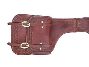 Western Attractive Brown <b>Leather</b> <b>Tooled</b> Saddle Bag for Horse Handmade Genuine <b>Leather</b> Equestrian Trail Riding Storage Bag - Product Image 2