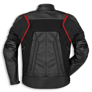 Chaqueta de Motociclista de Cuero para Hombre, Color Negro y Rojo, Cortavientos, para Moto - Product Image 5