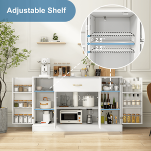 Mobile Buffet Moderno per Cucina e Bar con 1 Cassetto e 4 Ante, Grande Armadio di Stoccaggio per Cucina e Bar - Product Image 6