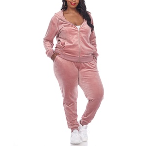 Ensemble de survêtements pour femmes 2 pièces en velours Survêtements Jogging Sweat et pantalons de survêtement Vêtements de sport Costumes en velours - Product Image 1