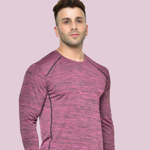 <b>Men's</b> Long Sleeve Knitted O-Neck <b>T</b>-<b>Shirt</b> Solid Color Regular Fit Quick Dry Sporty Style <b>Pink</b> <b>men</b> premium <b>t</b> <b>shirt</b> <b>men</b> - Product Image 2