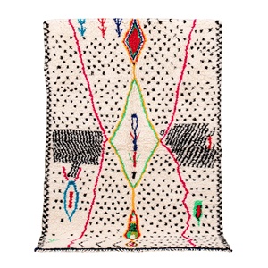 Alfombra Persa Vintage Beni Ourain, Manta Marroquí para Bodas, Alfombra 100% Lana Anudada a Mano para Adultos, Hogar y Viajes - Product Image 1