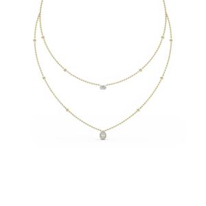 Collier à deux rangs en or rose avec diamants de laboratoire multi-formes de 1,69 ct, lumineux - Product Image 4