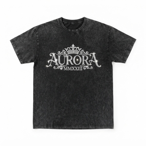 T-shirt personnalisé à épaules tombantes, effet délavé, look rétro avec motifs en strass scintillants - Product Image 3