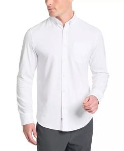 เสื้อเชิ้ตทรงสลิมฟิตแขนยาวติดกระดุมสำหรับผู้ชายสีขาวธรรมดา | Kenneth Cole - Product Image 1