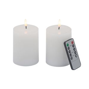 Set di 2 candele bianche senza fiamma LED con stoppino e telecomando Timer 3x4 ''categoria di prodotto - Product Image 2