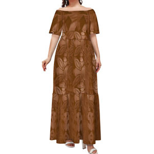 เดรสยาวลำลองแฟชั่นใหม่สำหรับฤดูใบไม้ร่วง แบบเปิดไหล่ สไตล์โพลินีเซียนและเม็กซิกันสำหรับผู้หญิง - Product Image 4