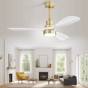 48-Inch Modern LED <b>Ceiling</b> Fan with <b>Lights</b> 3 Wood Blades Noiseless Reversible Motor <b>Remote</b> <b>Control</b> - Product Image 3