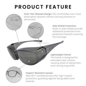 Fit Over the Glasses Safety Spectacles ANSI Z87+ Certified Anti-Scratch Anti-Fog UV385 for Prolonged Wear and Eye Protection - Product Image 3