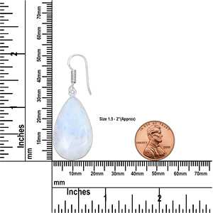 Pendientes de Plata Natural para Mujer, con Dijes de Piedra Lunar Blanca Multicolor Arcoíris, Cristal Curativo, Joyería Bonita al por Mayor para Fiestas, ¡Venta Caliente! - Product Image 4