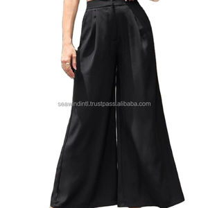 Pantalones Casuales de Cintura Alta Personalizados para Mujer, Moda 2025, con Bolsillo Lateral, Color Sólido, Tejido de Punto, para Otoño - Product Image 5