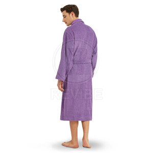 Elegant Finish Men's Bathrobe Terry 100% Cotton Breathable Plush Comfort Premium Everyday Stylish Winter Long Sleeve Home - Product Image 2