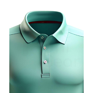 Polo de Punto de Manga Corta para Hombre, Color Sólido, Estilo Casual, Corte Regular, Verde - Product Image 6
