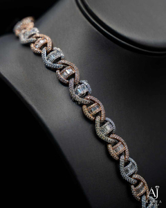 AARVA JEWELS Cadena de eslabones cubanos de plata de ley 925 con moissanita, corte brillante, chapada en oro, joyería hip hop, tercera parte - Product Image 3