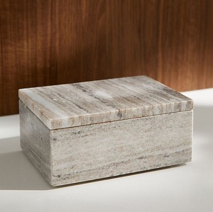 Caja de Almacenamiento de Mármol Marrón, Organizador de Piedra Natural de Lujo, Contenedor Decorativo de Mármol, Caja de Vanidad Hecha a Mano, Decoración Elegante para Mesa - Product Image 6