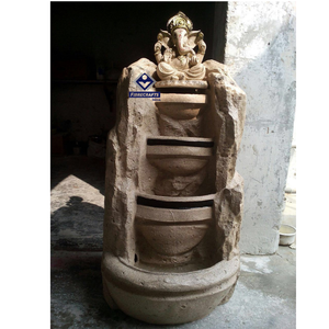 Fontaine murale Ganesha 2026 en polystone antique avec cascade et éclairage pour jardin extérieur - Product Image 6