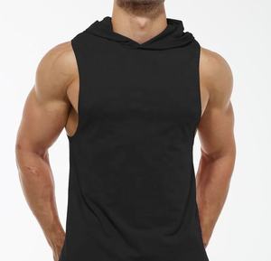 Débardeurs à capuche pour hommes, sport, musculation, stringer, sans manches, respirants, en coton, pour la gym - Product Image 5