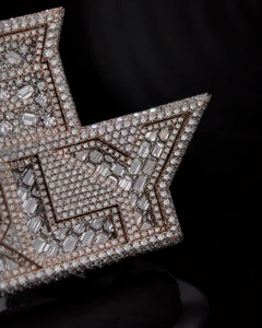 Pendentif Lettre Initiale Personnalisé en Argent S925, Bijou de Luxe Hip Hop Moissanite VVS Iced Out, Meilleure Vente - Product Image 4