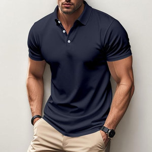 Polo de golf respirant bleu marine pour homme, coupe ajustée, 220 g/m², personnalisable avec logo, sublimation, design sur mesure, vente chaude - Product Image 1