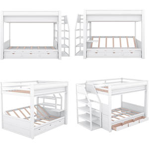 Chất Lượng Cao Thiết Kế Hiện Đại Bằng Gỗ <span class=keywords><strong>Futon</strong></span> Giường Tầng Khung Đầy Đủ Trên Ghế Với Cầu Thang Bàn Cạnh Giường Ngủ 3 Ngăn Kéo Trẻ Em Của Nhà Sử Dụng - Product Image 4