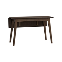 Table à manger rectangulaire extensible en bois massif noyer foncé, style Mid-Century Modern, avec pieds coniques, pour mobilier de salle à manger