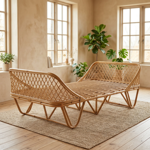 Rattan <b>Bed</b> Frame Tropical Style Wicker Furniture 100% Handmade Bedroom Home Decoration Mediterranean - Product Image 2