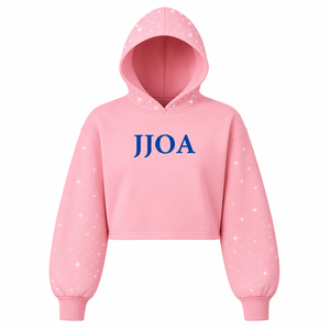 เสื้อฮู้ดครอปปักลายคริสตัลสำหรับชมรมพี่น้องหญิงกรีกแบบกำหนดเอง JJOA พร้อมเครื่องประดับสไตล์กรีก - Product Image 5