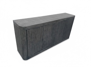 Aparador Moderno de 4 Puertas con Bordes Suaves, Fabricado en MDF con Acabado en Roble Macizo, Diseño Ecológico - Product Image 4