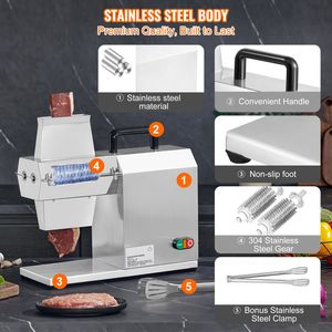 Tenderizzatore Elettrico Professionale per Carne in Acciaio Inox, Utensile da Cucina con Manico, Pinza per Carne, Macchina per Pulizia e Lavorazione Alimenti - Product Image 6