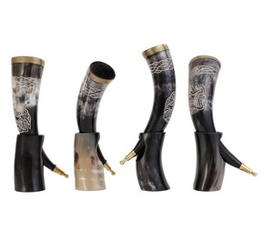 Cuerno para Beber de Cuerno de Búfalo Natural Tradicional, Hecho a Mano, Estilo Vikingo, Duradero, Ecológico, para Agua, Cerveza, Hidromiel - Product Image 6