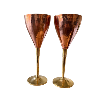 Verre à vin en cuivre pur à pied rond en métal pour bar, fête, mariage, utilisation sur table, verre à vin pour boire - Product Image 5