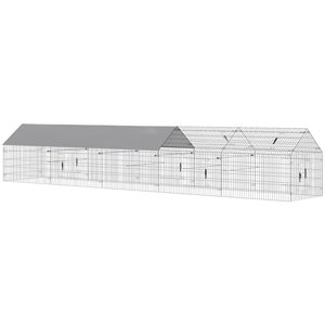 Grande Pollaio da Esterno con 10 Porte, Casetta per Galline in Metallo e Copertura Impermeabile Anti-UV per 7-9 Galline, Riparo dal Sole - Product Image 1