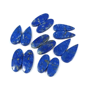 Radha Arts High Quality Natural <b>Lapis</b> <b>Lazuli</b> Blue Cabochon Gemstone Pair for Jewelry Making Handmade Matched Pair From Rajasthan - Product Image 5