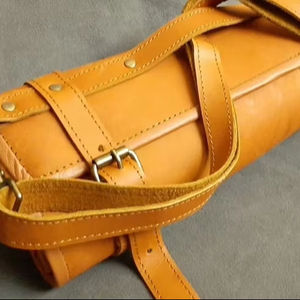Handmade Genuine <b>Leather</b> Lightweight Portable Professional Kitchen <b>Knife</b> Storage Bag Customizable Size and Color LKR-0207 - Product Image 1