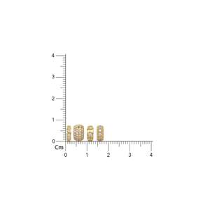 Rondelles en or massif italien 14 carats serties de diamants, Rondelle à breloque, Diamants, Diamants sertis clos, Diamants pavés, Rondelle texturée perlée - Product Image 2